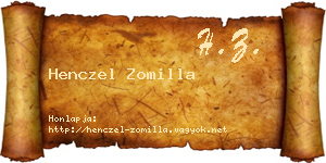 Henczel Zomilla névjegykártya